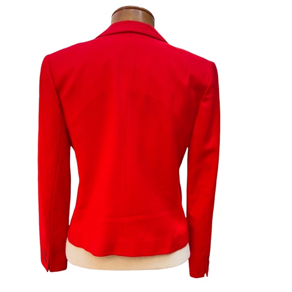 Pendleton Pure Virgin Wool Petite Red Cropped Blazer Size 10 - Picture 8 of 10